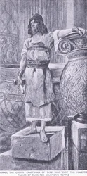 Hiram, the clever craftsman of Tyre who cast the majestic pillars of brass for Soloman