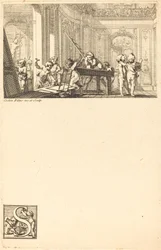 Putti Preparing the Interior Decoration of a Mansion