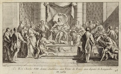 King Charles VIII of France giving a hearing to the deputies from Languedoc at the Estates General in Tours