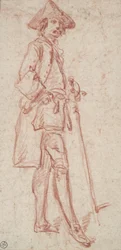 Man Standing, Holding a Sword
