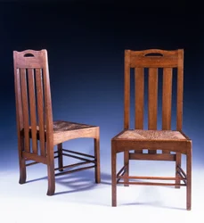 An oak dining chair designed by Charles Rennie Mackintosh for the Argyle Street Tearooms, c.1898-99