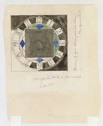 Design for a clock face, for W.J. Bassett-Lowke