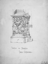 Sketch of Pedestal, Siena Cathedral, 1891