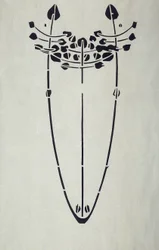 Modern Reproduction from Original Mackintosh Stencil for Wall Decoration, Tree motif, 1902
