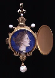 Pegasus Pendant Containing Miniature of Miss Edith Emma Cooper