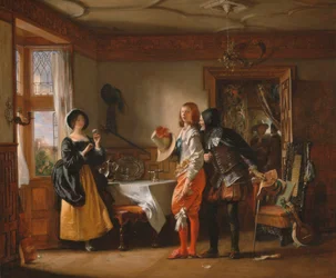 Slender, with the Assistance of Shallow, Courting Anne Page, from 