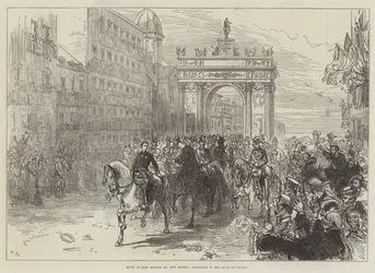 Entry of King Alfonso XII into Madrid, Procession in the Calle de Alcala