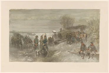 French Troops Crossing a Frozen River