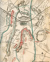 Map of the Battle of Gettysburg, Pennsylvania, 1-3 July 1863