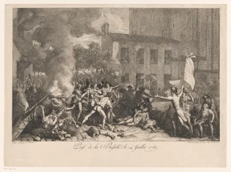 Storming of the Bastille, July 14, 1789 Prise de la Bastille, le 14 Juillet 1789 (title on object)