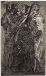 Photoreproduction of a drawing by Raphael, six wise men