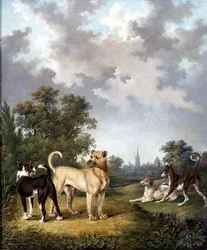 Dogs in a Landscape, c.1820