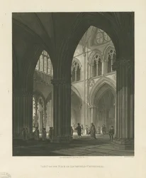 Interior of Lichfield Cathedral - Nave (engraving)