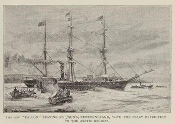 The SS Falcon leaving St John