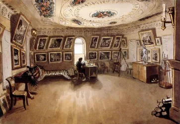 Self Portrait in an Interior 1860, by Carl Von Hampeln (1808-1880)