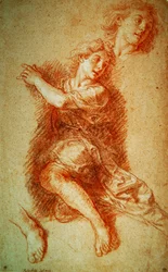 Study of a kneeling angel