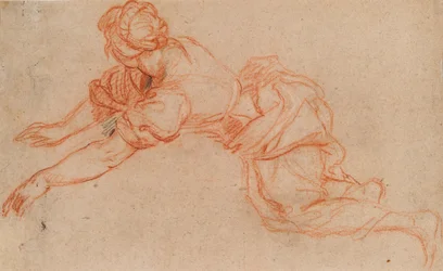 Young Woman Kneeling and Reaching Forward (verso)