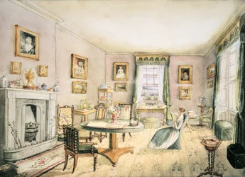The Drawing Room, East Wood, Hay, from an Album of Interiors
