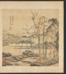 Daoist and Crane in Autumn Landscape