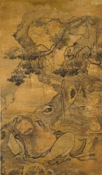 Drunken Immortal beneath an old tree