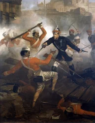 Lieutenant William Alexander Kerr (1832-1919) earning the Victoria Cross during the Indian Mutiny, July 1857