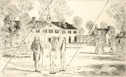 Washington at Mount Vernon (cancelled plate from the portfolio “The Bicentennial Pageant of George Washington”)