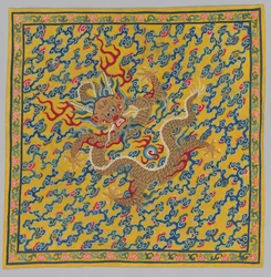 Wrapper for the Tapestry Scroll Mingling of Clear and Muddy Water at the Junction of the Jing and Wei Rivers