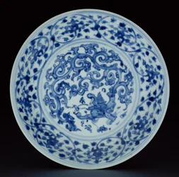 Dish Painted with a Dragon