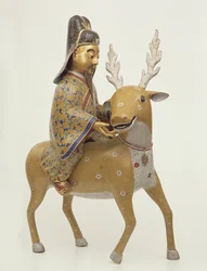 Figure of an immortal riding a deer