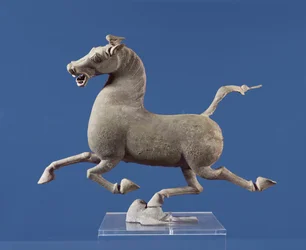 Galloping horse with one hoof resting on a swallow, from the Tomb at Wu-wei, Kansu, Eastern Han Dynasty
