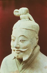 Head of a warrior, Terracotta Army, Qin Dynasty, 210 BC (detail)