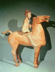 Horseman, from Xianyang, Shaanxi, Western Han Dynasty
