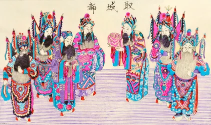 Print of a Chinese opera scene
