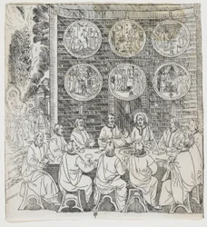 The Risen Christ Appears to His Disciples (Plate from Giulio Alenis Tianzhu jiangsheng zhuxiang jingjie)