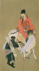 Wen Cheng Hsing, god of luck, illustration published in The Kokka magazine, Japan, 1900-01