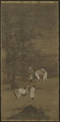 Winter Landscape with Horses and Grooms, Ming or Qing Dynasty