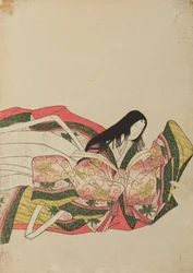 Lady of the Court Sitting, Turned to the Right, Plate from Album: Thirty-Six Female Poets