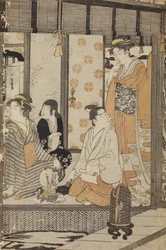 Two Women, a Young Man and a Girl inside a House
