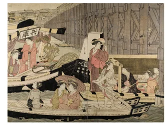 Sumida River Scene (from a pentaptych)