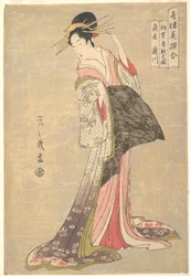 Takigawa of the Ogiya Brothel: The First Reception Room Appointment of the New Year, from the series A Comparison of Selected Beauties of the Pleasure Quarters