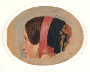 Portrait of Young Girl with Bonnet, Profile Turned Left