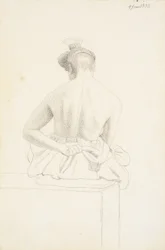 Seated Female Model Seen from Behind