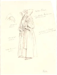 Study Drawing for the Female Figures in the Painting, View from the Embankment at Sortedam Lake towards Østerbro