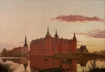 Frederiksborg Palace seen from Jægerbakken, Evening