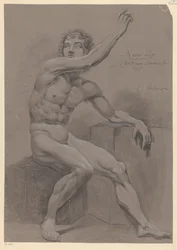 Seated Male Nude, Side View (3rd Prize 1796)