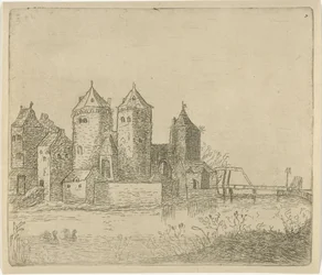 View of a Castle with a Moat