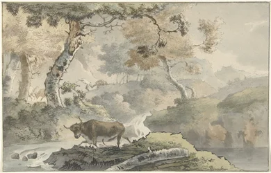 Forest Landscape with Bull