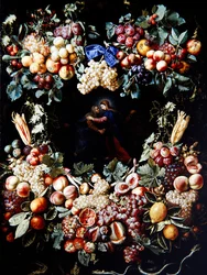 The Visitation in a Garland of Fruit