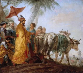The Emperor of China with a plough