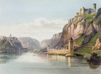 St. Goarshausen, St. Goar and Rheinfels, engraved by T. Sutherland, from 